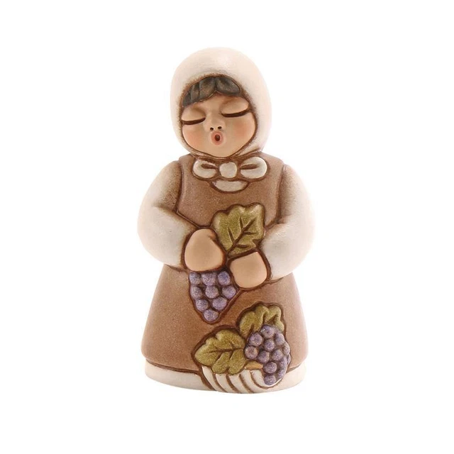 Donna vendemmiatrice, personaggio del presepe classico Thun colore bianco