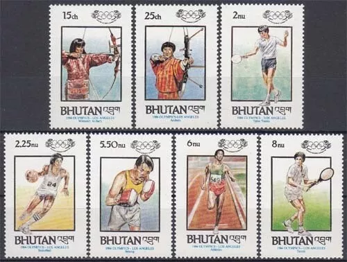 Bhutan 874/80 ** Olympische Sommerspiele, Los Angeles