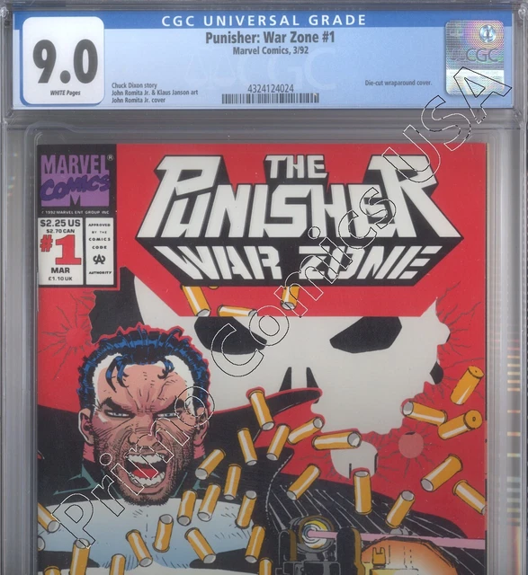 PRIMO:  PUNISHER WAR ZONE #1 1992 Marvel comics CGC 9.0 VF/NM