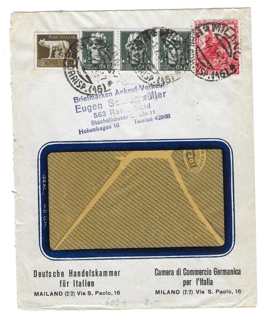 BRIEF AUS ITALIEN nach Deutschland 1939 Mischfrankatur! aus Milano n. Remscheid EUR 4,99