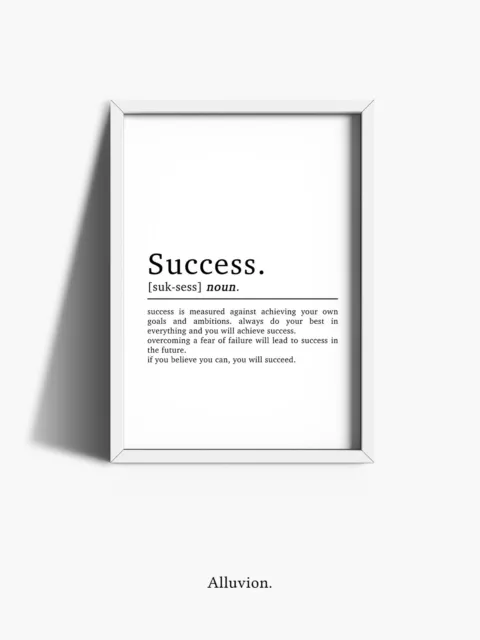 Success Print Home Office Decor Motivational Wall Art Inspirational Quote Poster