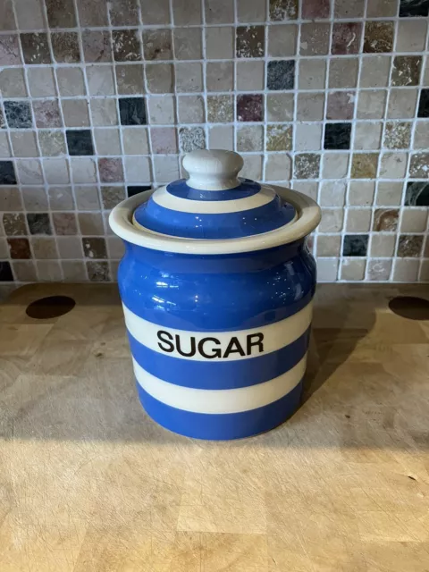 T G Green Cornishware Cloverleaf Sugar Jar