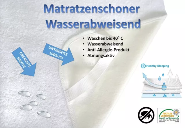 Matratzenschoner Matratzenauflage Wasserabweisend 13 div. Größen Baumwolle - PU