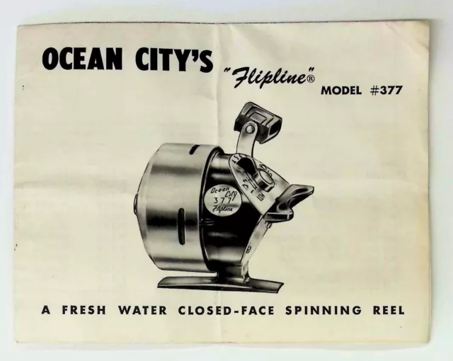OCEAN CITY FLIPLINE Fishing Reel Model #377 Manual Parts List $8.99 -  PicClick