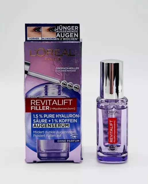 L'Oréal Paris Revitalift Filler Augenserum, mildert dunkle Augenringe & Falten