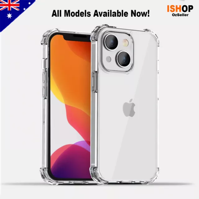 Clear Shockproof Bumper Case Cover For iPhone 15 14 13 12 11 Pro Max XS XR Plus