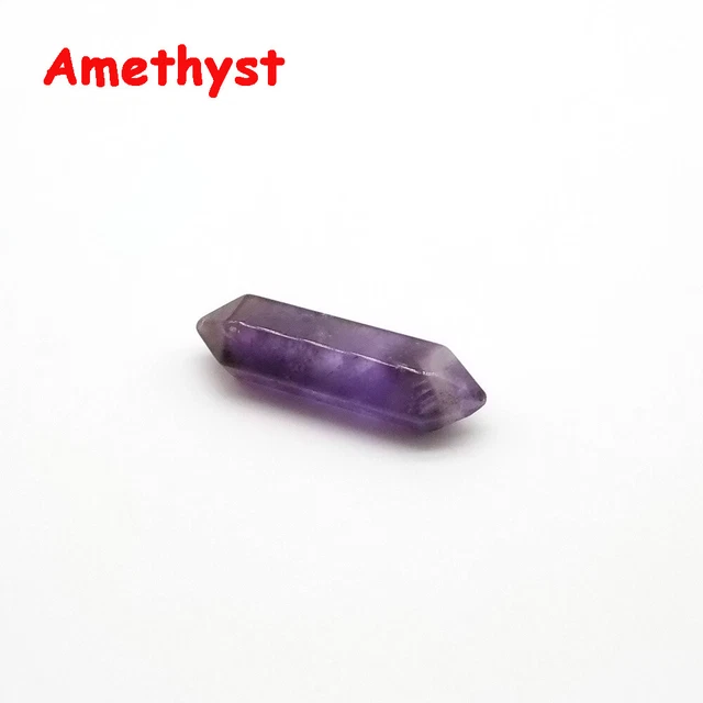 1PC Natural Crystal Quartz Double Terminated Carved Point Chakra Gemstone Wand