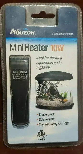 Mini calentador para tanque de peces Aqueon 10 vatios negro