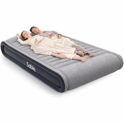 Sable Queen Size Double-High Inflatable Air Mattress Bed with Built-In Pump