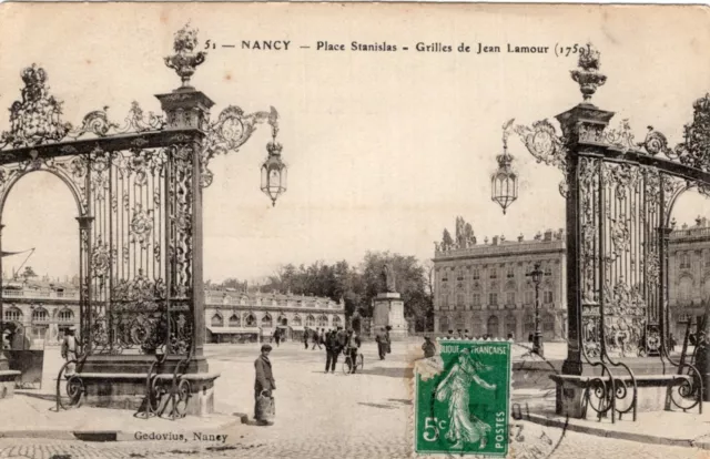 *12223 cpa Nancy - Place Stanislas - Jean Lamour Grids