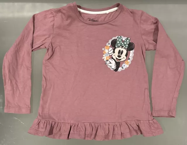 Disney Minnie Mouse Size 4 Long Sleeve Dusty Pink T Shirt