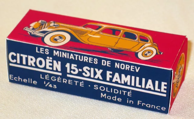 Norev Boite Repro Vide Citroën 15 Six Familiale