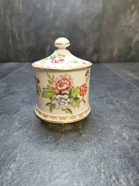 Crown Staffordshire Fine Bone China bunte Blumenkonserve/Marmelade/Honigtopf