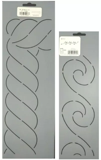 2 Quilting Stencils Cable Border & Braided Circle Quilt Design Quilters  Stencil