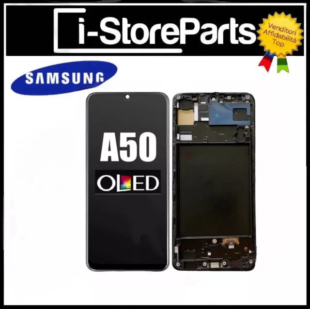 Display Lcd Per Samsung Galaxy A50 Sm A505 F Touch Schermo Oled Pari Originale