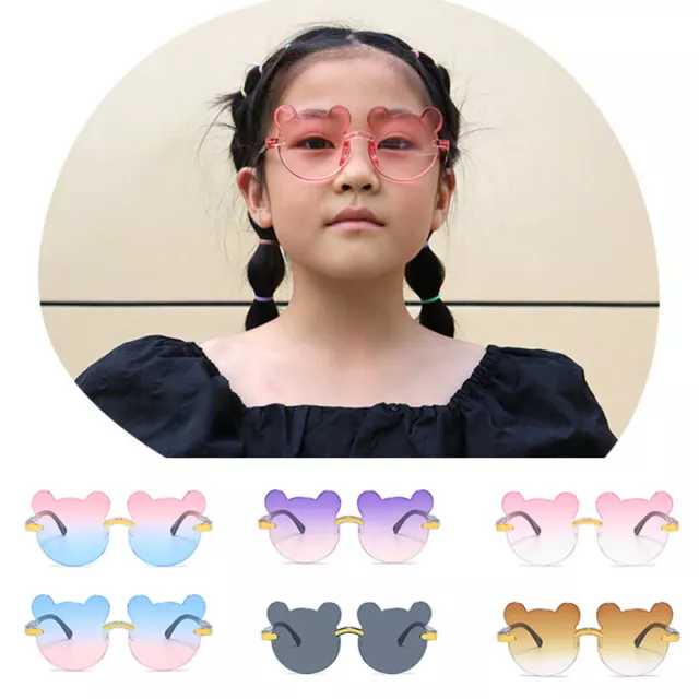 Cute Bear Shaped Kids Girls Sunglasses Animal Design UV400 Sun Protection Shades