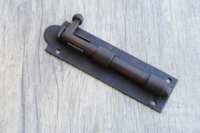 19c Vintage original iron rustic door window latch slide lock farm barn decor 3