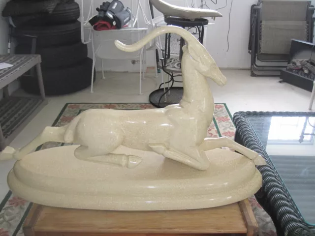 large faux marble Antelope Statue