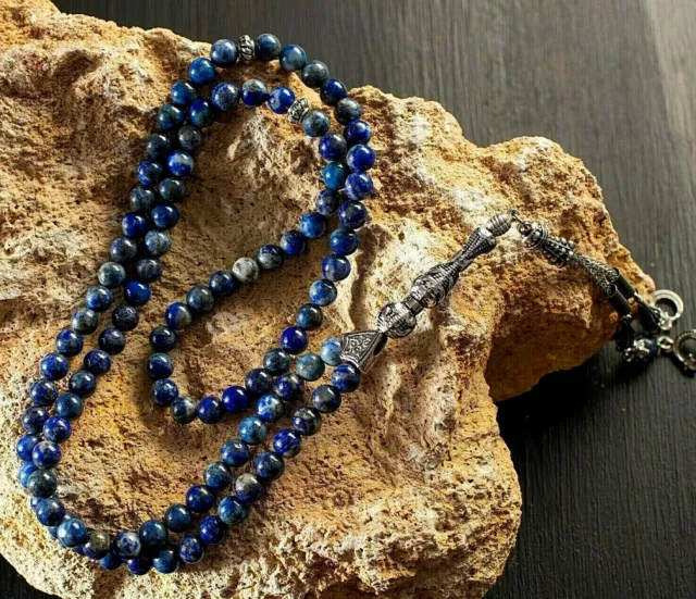 Real Lapis Lazuli Islamic Prayer 99 beads, Tasbih 99, Misbaha, Tasbeeh 99, Sibha