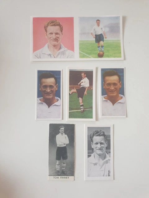 Old Vintage Tom Finney Preston Pne Football Cards Chix Mitcham & Cadet Sweets