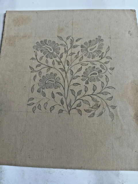 Antique floral design textile design rare collectible piece of handmade design