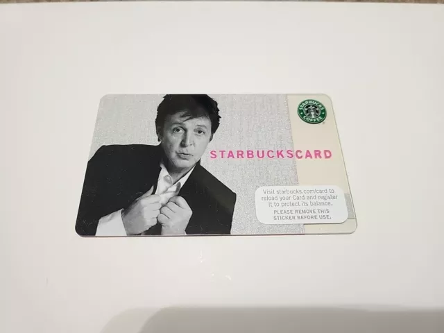 Paul McCartney STARBUCKS GIFT CARD 2007 BRAND NEW Beatles Coffee STICKER UNUSED