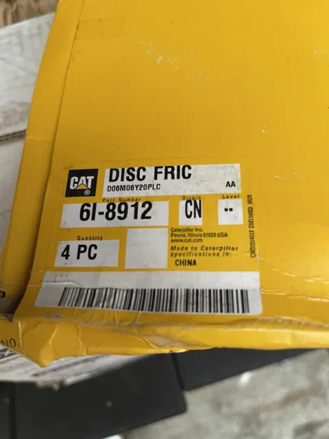(4 Pc Lot) Genuine Cat 6I-8912: Disc-Friction **Free Shipping**
