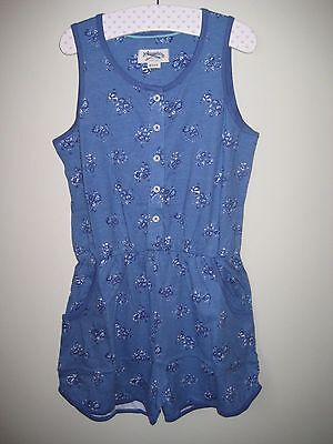 Boden Johnnie B  Jersey Floral Playsuit Shorts 9-16 years Blue Jumpsuit