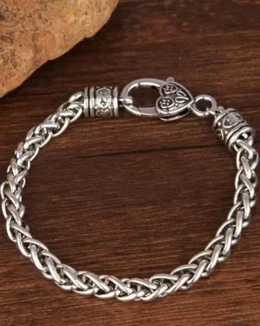 Bracelet Femme Chaîne Argenté Bijoux Imposant Accessoire De Mode Gris Argent