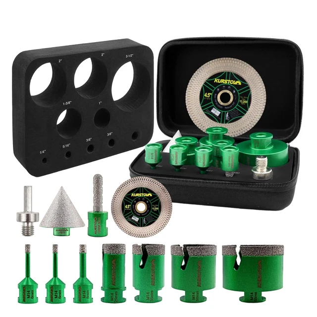 Punte Trapano Diamantate M14 Da 6 Mm A 35 Mm. Perfora Fori Su Piastrelle, Marmo, Grano E Pietra. Utilizzare Con Smerigliatrice Angolare - Foto 11