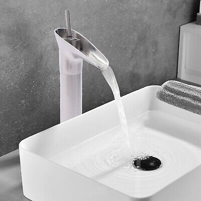 Bathroom Faucet Waterfall Single Handle/Hole Basin Vanity Sink Faucet Deck Mount