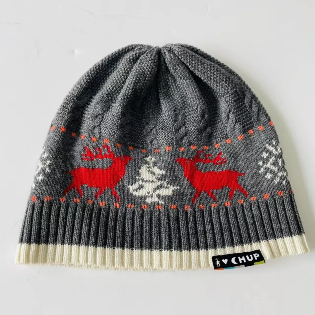 CHUP Smartwool Kaamos Merino Wool Winter Beanie Hat Women’s OS Gray Red