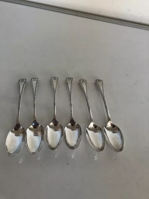 Victorian Set Of 6 Sterling Silver Tea Spoons (Sheffield 1897) 100G 6"