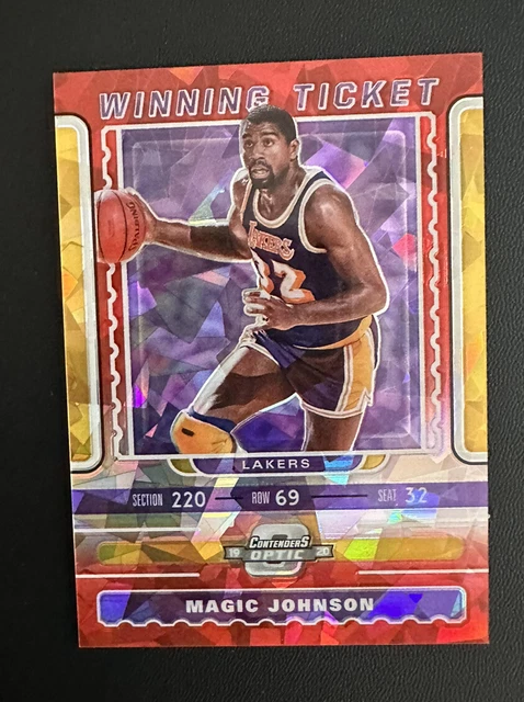 2019-20 Contenders Optic Winning Tickets Red Cracked Ice Prizm Magic Johnson HOF