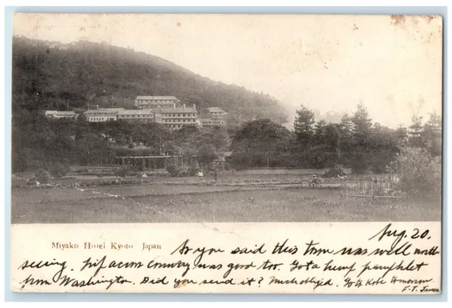 c1920's View from Farm Miyako Hotel Kyoto Japan Antique Posted Postcard