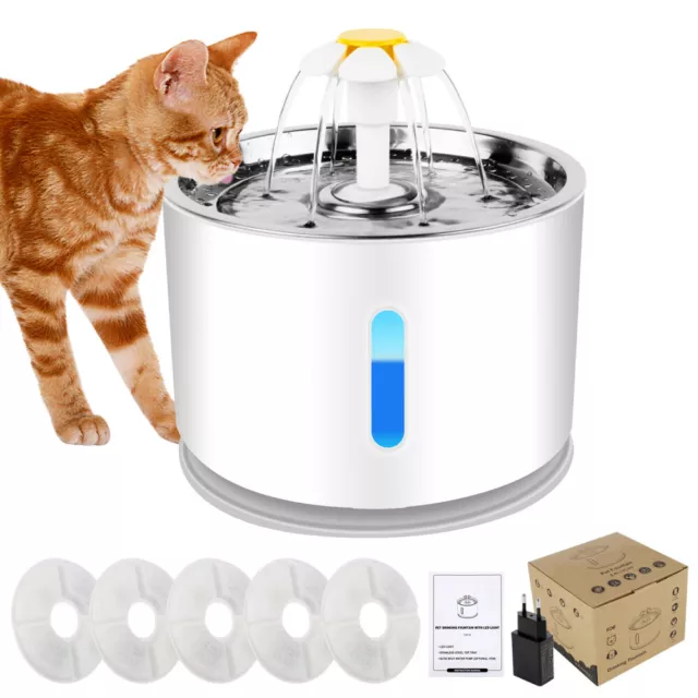 Dispensador de Agua Fuente Potable Haustierbrunnen para Gatos Perros 2.4L