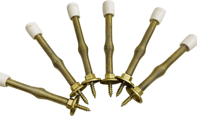 Spring Door Stops Metal Screw in Type Flexible Brass for All Doors Stopper Home