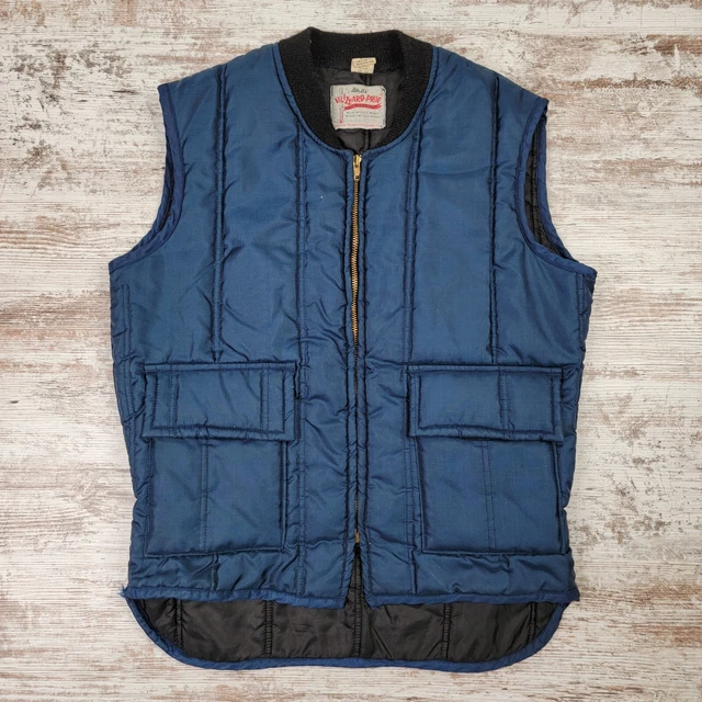Vintage Walls Blizzard Pruf Vest Insulated Quilt Lined Blue Sz Med Work Wear USA