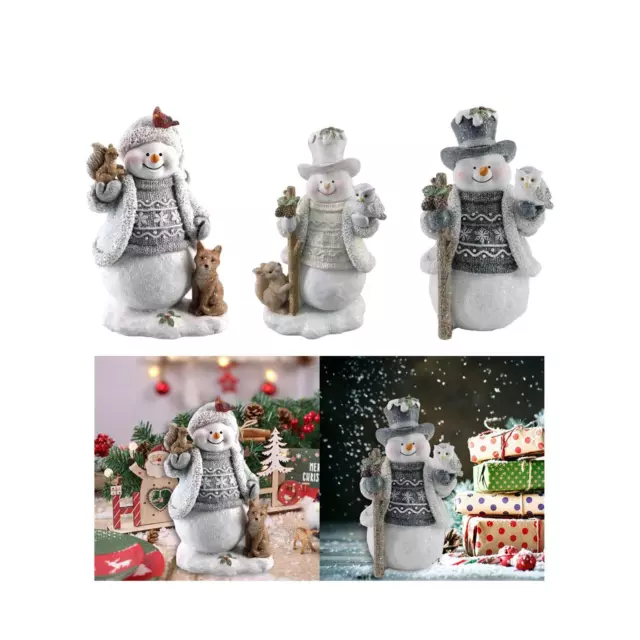 Weihnachten Schneemann Figur Ornament Handwerk Desktop Skulptur handbemalt Harz