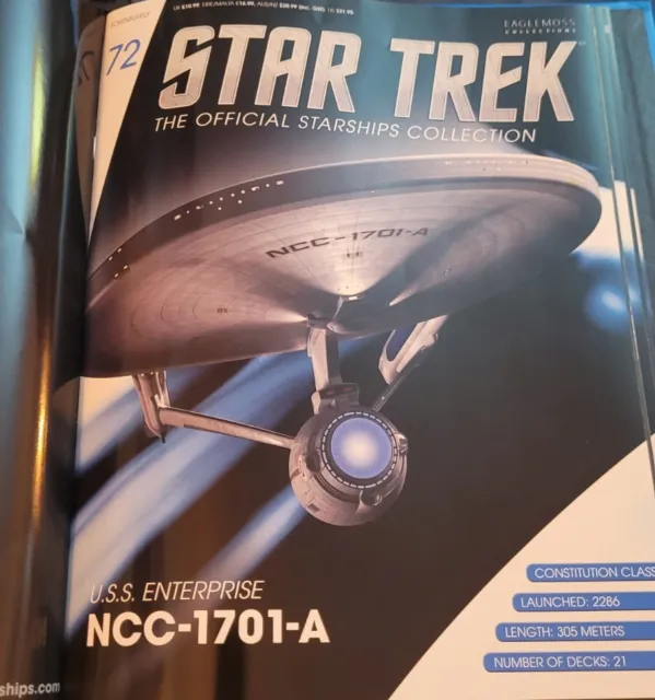 Star Trek Eaglemoss Issue 72 USS Enterprise NCC1701 A Ship & Magazine