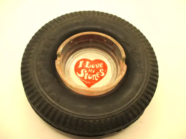 Firestone “I Love My Stones”  Vintage Tire Ashtray -Deluxe Champion Gum Dipped