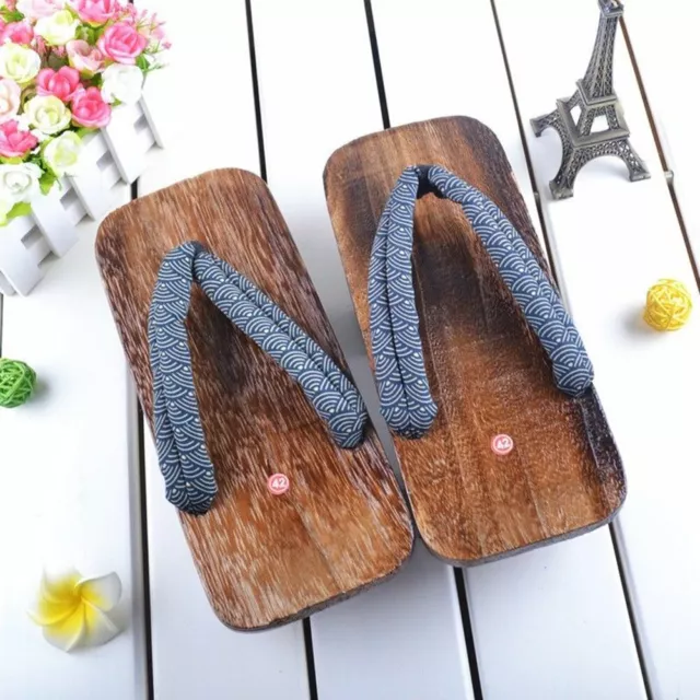 Men Wooden Flip Flops Japanese Kimono Geta Clogs Thong Sandals Slippers Home New