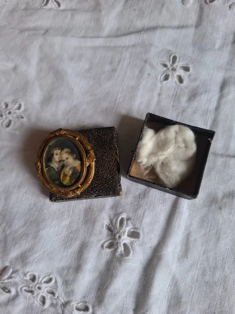 Broche Ancienne Avec Motif D'enfants En Peinture - Style Vintage, Origine France