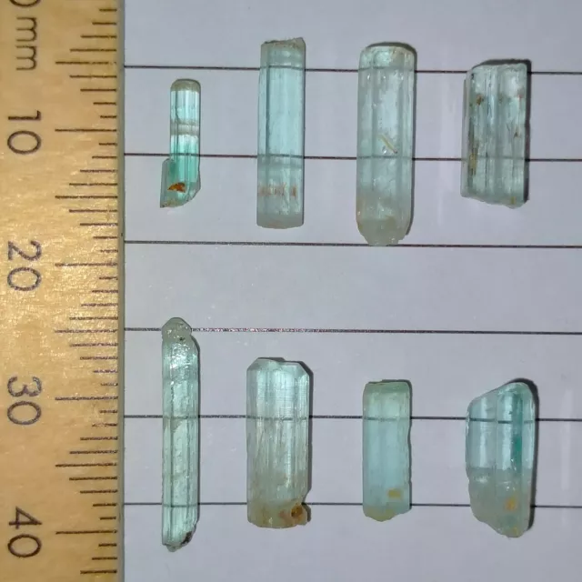 Raw Emerald gems clear pale bluish green uncut crystals 12.5ct Australian Stock