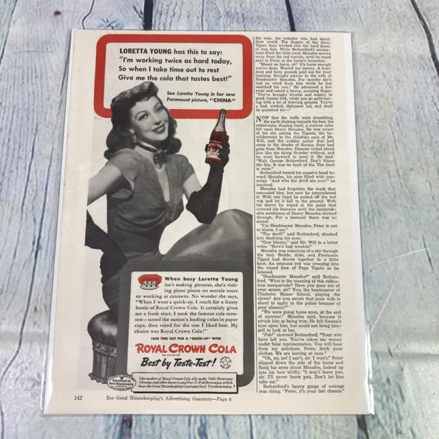 Vintage 1943 Print Ad Royal Crown RC Cola Soda Magazine Advertisement Ephemera