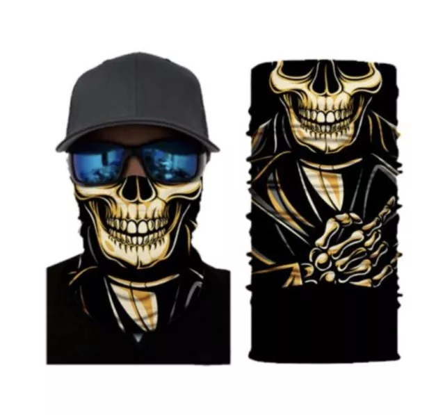 Skull Neck Gaiter Face Mask Head Band Multi-Use Tube Scarf Face Cover Bandana