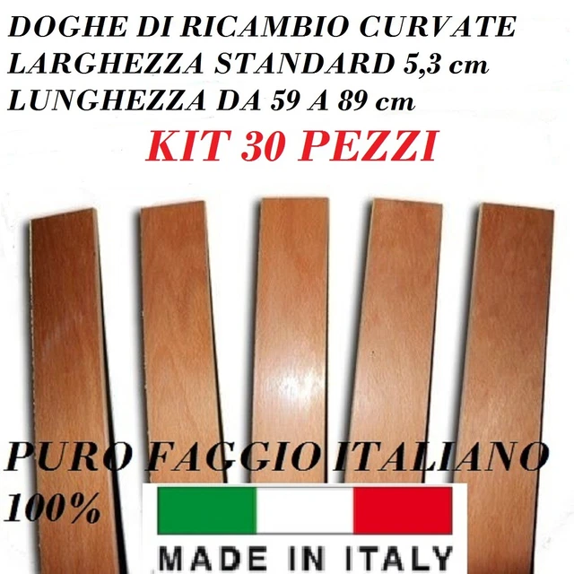 KIT30 DOGHE DI RICAMBIO PER RETI LETTO IN LEGNO-TUTTE LE MISURE-LARGHEZZA 5.3 cm