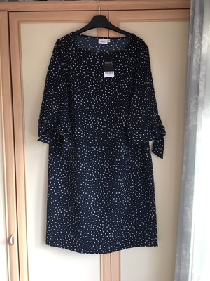 next 14 dress Navy With Spots Brand New.