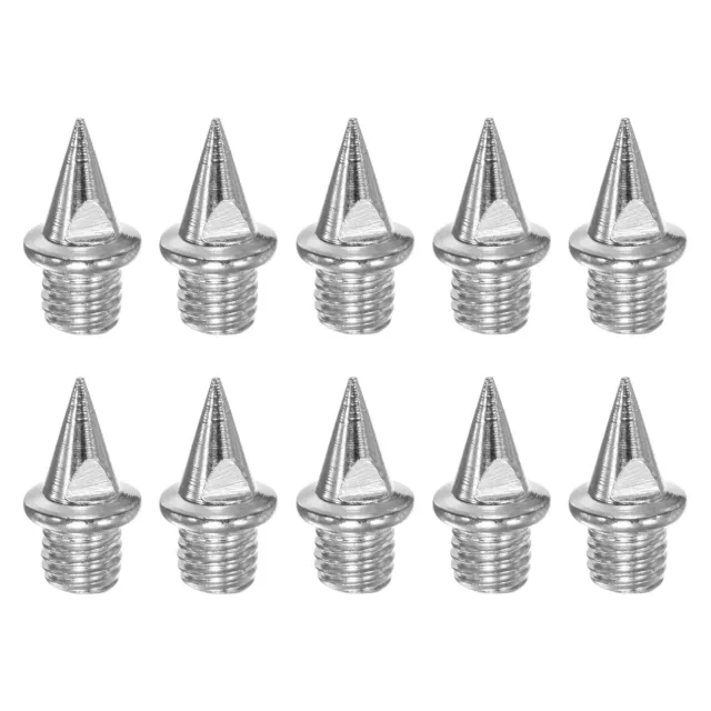 10pcs Track Spikes 9.5mm Hard Steel Jumping Nails for Track Shoes, Silver Tone