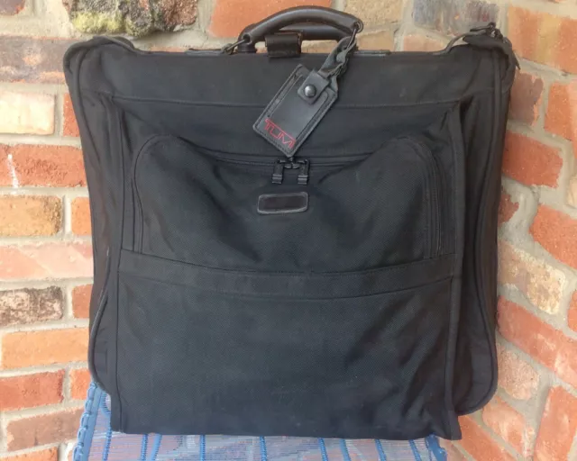 🎁 Xclnt! TUMI Rolling Garment Bag black ballistic nylon bi-fold 13x19x22" USA!